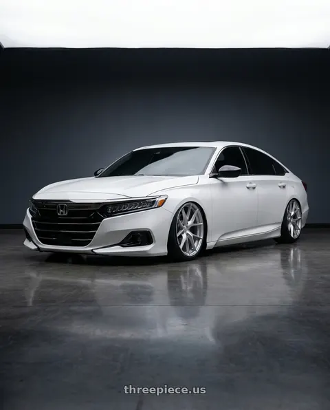 2022 Honda Accord Sport with Aodhan AFF7 5x114.3 19x9.5+35 Gloss Silver Machined Face wheels