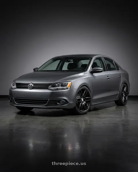 2013 Volkswagen Jetta with Niche 1PC M106 NR6 4X100/4X114.3 18X8 +40 MATTE BLACK MILLED wheels