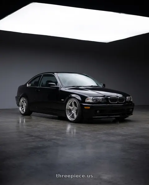 2002 BMW 325Ci with KATANA RACING HR05 5x120 18x8.5 +35 Chrome wheels