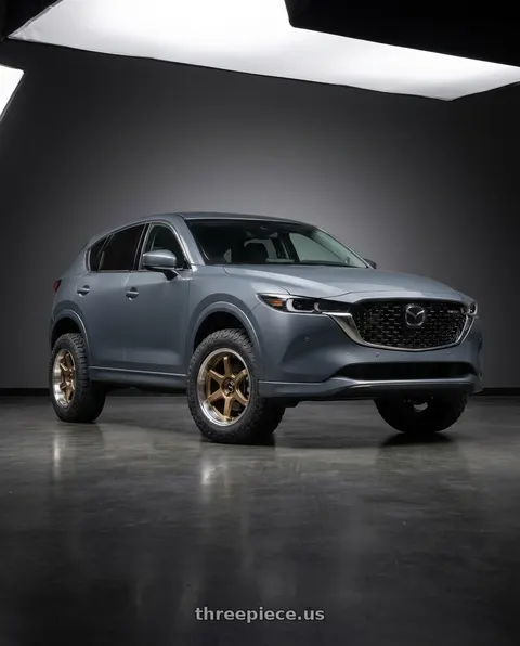 2024 Mazda CX-5 with F1R FC7 5x114 18x9.5 +38 Satin Bronze/Polish Lip wheels
