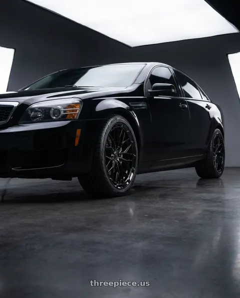 2014 Chevrolet Caprice PPV with DOLCE PERFORMANCE MAGARI 5x120 19x8.5 +28 Gloss Black wheels