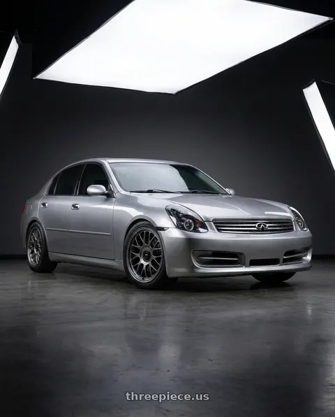 2004 INFINITI G35 with Konig MRK1 5X114.3 17x8+40 Hyper Carbon - Gloss Black Gear Cap/Logo/Cover Plate wheels