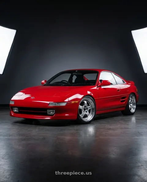 1993 Toyota MR2 with Work Meister S1 3P 4x100 17x7.5+42 W Disk Silver wheels