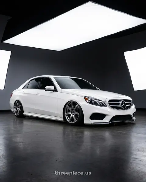 2014 Mercedes-Benz E350 with Work Emotion T7r 5x112 18x9.5 +30 Gt Silver wheels