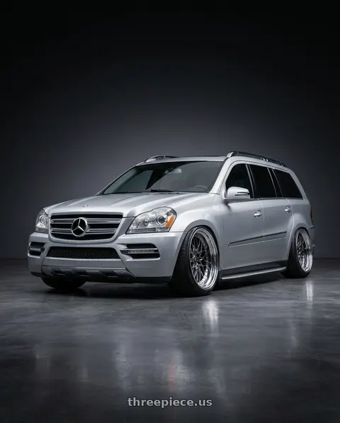 2012 Mercedes-Benz S550 with Work Vs-Xv 5x100 18x12+1 A Disk Brilliant Silver Black wheels