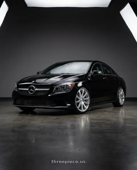 2019 Mercedes-Benz CLA250 4Matic with MRR HR9 5x112 19x8.5  +45 Silver Machine Face wheels