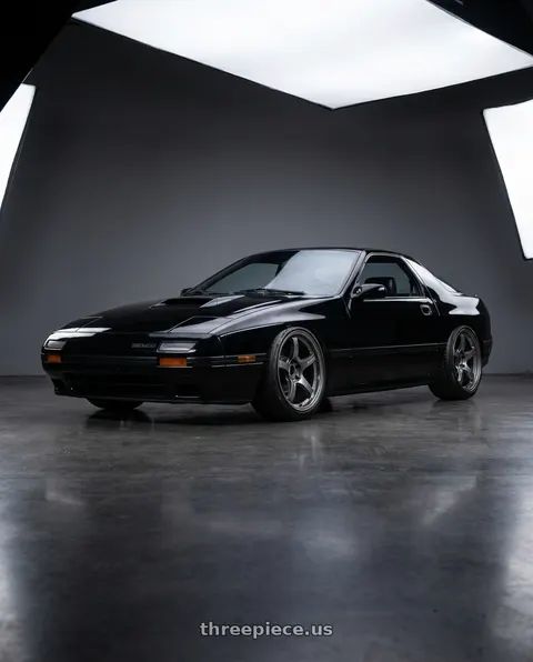 1988 Mazda RX-7 SE with Gram Lights 57CR 5x114.3 18x9.5 +22 GLOSSY GRAY wheels