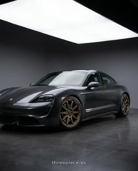 2021 Porsche Taycan with Enkei Adventurer 5x108 18x8+35 Matte Bronze wheels