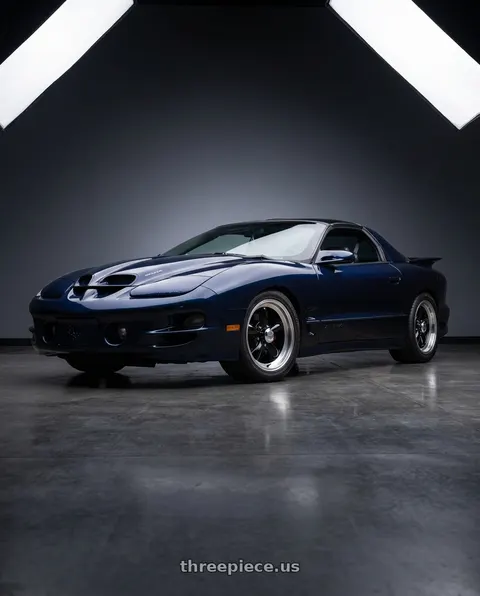 1999 Pontiac Firebird Trans Am with Vision American-Muscle 141H 5x120.65 17x9+0 Gloss Black Machined Lip wheels