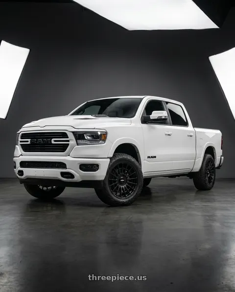 2026 Ram 1500 with Rotiform LAS-R BLANK 17x9 +30 Matte Black wheels