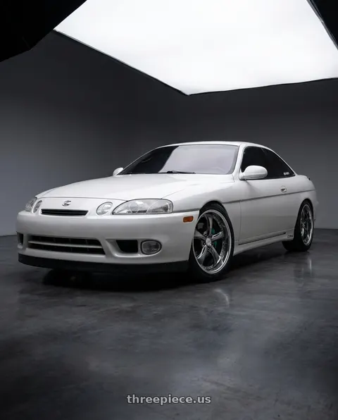 1992 Lexus SC400 with Work Wheels VS-KF 5x114.3 18x9.5+39 Brilliant Silver Black R Disk FULL REVERSE wheels