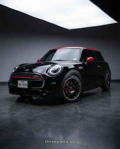 2017 Mini Cooper John Cooper Works with Vors TR14 5x112 18x8 +35 Black w Machined Ring wheels