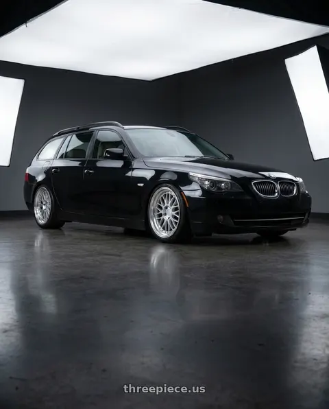 2010 BMW 535i xDrive with Aodhan AH02 5x120 19x8.5 +35 Silver w/ Machined Lip wheels