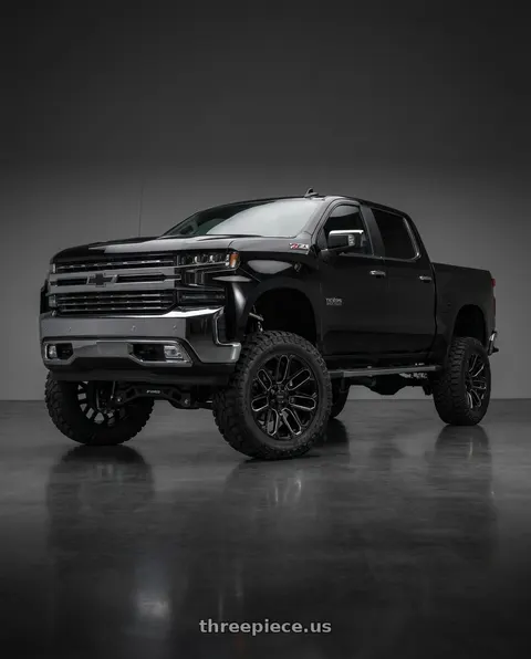 2022 Chevy Silverado Limited with MASSIV OFF-ROAD OR5 6X120/6X139.7 20x9 +0 BLACK AND MILLED wheels