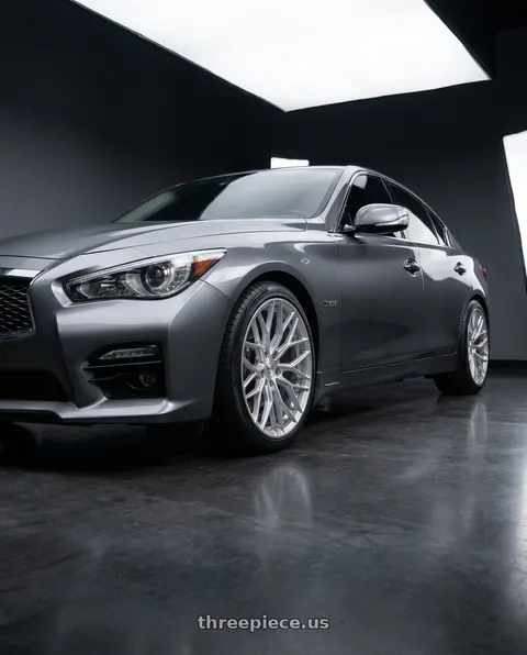 2016 INFINITI Q50 with DOLCE PERFORMANCE MAGARI 5x114.3 19x9.5 +40 Gloss Silver wheels