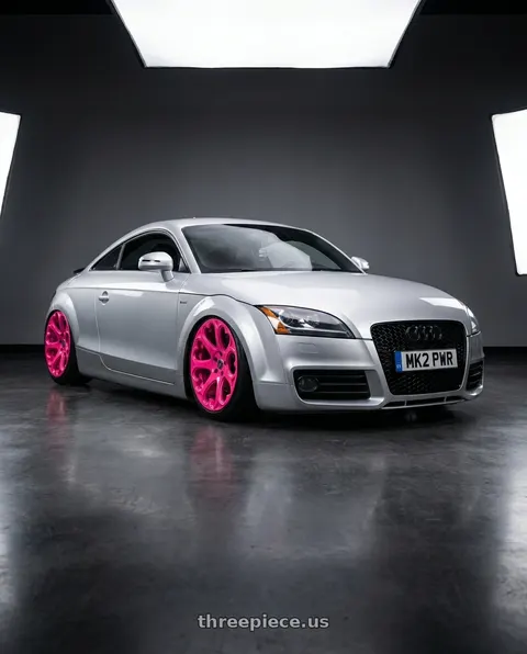 2008 Audi TT with Heritage Wheel Kokoro MonoC 5X112 19x8.5+35 Pink wheels