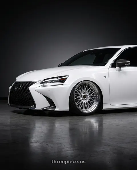 2018 Lexus GS350 F Sport with Work Vs-Xv 5x114.3 19x8.5+35 L Disk Silky Rich Silver wheels
