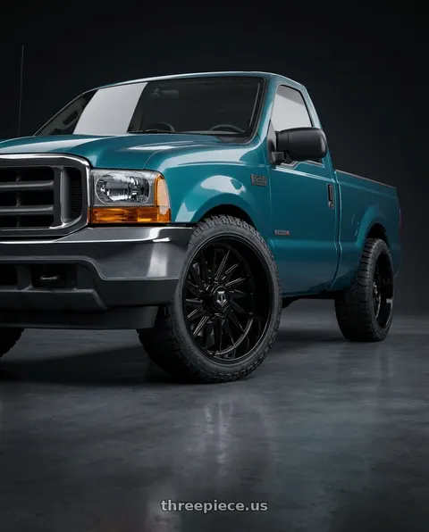 2000 Ford F-250 Super Duty XLT with TIS 547B 8X170 20x12 -44 Gloss Black w/Milled Lip Logo wheels