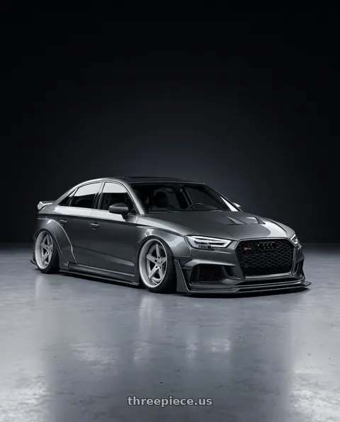 2017 Audi S3 with TSW DEGNER 5x112 18x10 +25 Matte Titanium W/ Machined Fc wheels