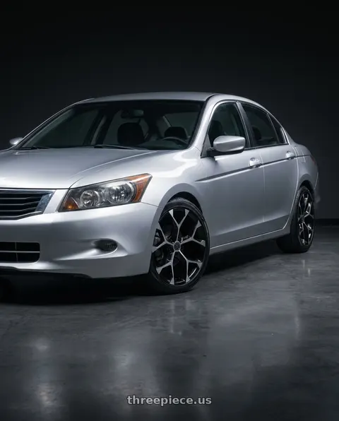2010 Honda Accord with Xcess 5 Flake 5x100 18x8.5 +35 Gloss Black Machined wheels
