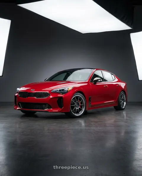 2018 Kia Stinger GT2 with Motegi MR151 CS5 5X114.3 19X8.5 +25 GUNMETAL WITH MACHINED LIP wheels