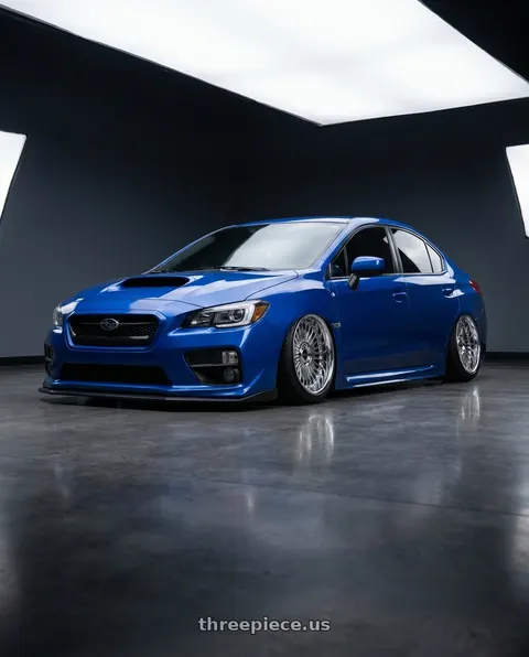 2015 Subaru WRX with Work Emitz Chrome 5x114.3 19x9.5 +22 wheels
