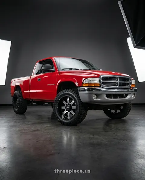1997 Dodge Dakota with Off Road Monster M08 Blank 20x12-44 Flat Black Machined wheels