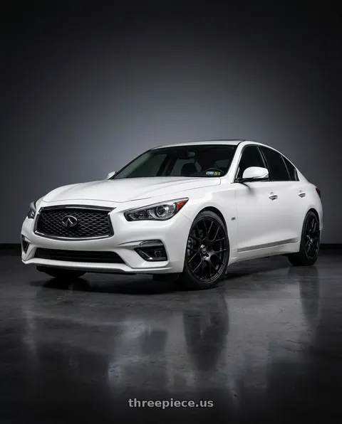 2019 INFINITI Q50 with Enkei Raijin 5x114.3 18x8.5+35 Matte Black wheels