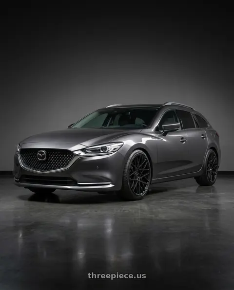 2019 Mazda 6 with Rotiform 1PC R112 BLQ 5X114.3 19X8.5 +38 MATTE BLACK wheels