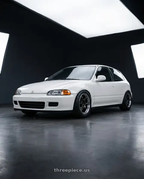 1993 Honda Civic with Advan Racing RG-D2 4x100 15x6.0 +38 MACHINING & BLACK GUNMETALLIC wheels