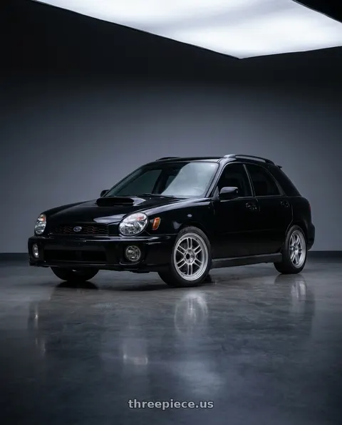 2002 Subaru Impreza WRX with Enkei RPF1 5x100 17x8+45 Silver wheels