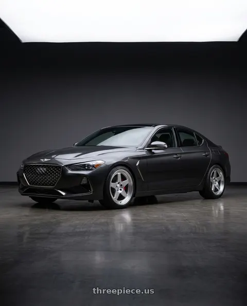 2019 Genesis G70 with Kansei K12H KNP 5X100 18x10.5 12 Hyper Silver wheels