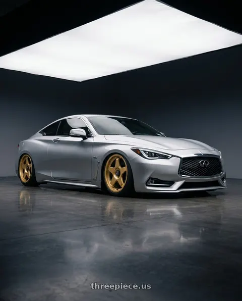 2020 INFINITI Q60 with fifteen52 CHICANE 5x114.3 / 5x120 19x8.5 +35 GOLD (GLOSS GOLD) wheels