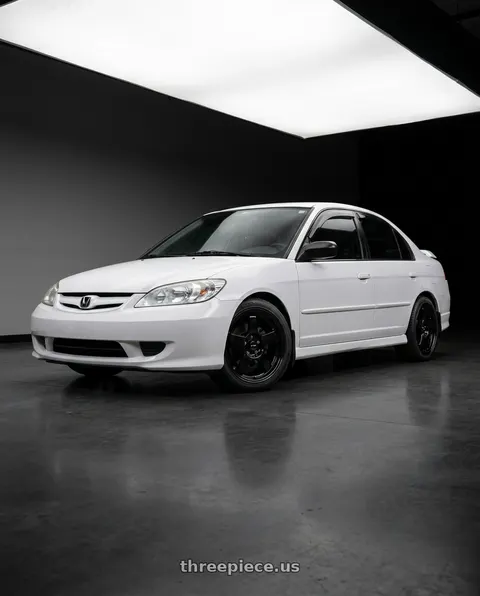 2004 Honda Civic with Vors LT05 4x100 15x7  +40 Gloss Black wheels