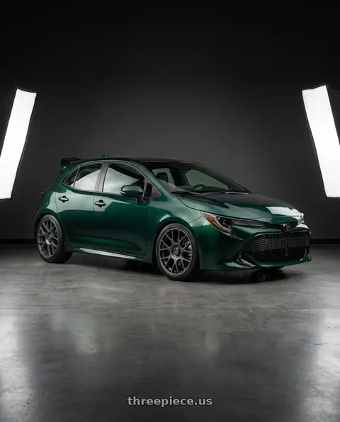 2019 Toyota Corolla with fifteen52 APEX 5x100 / 5x114.3 18x8.5 +35 FROSTED GRAPHITE (SATIN GREY) wheels