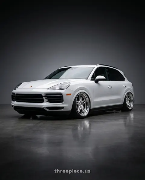 2019 Porsche Cayenne with DURANDAL DD5.2 SILVER POLISHED 5x100 19x10.5 +84MM wheels
