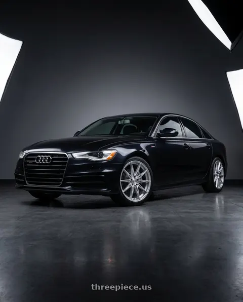 2012 Audi A6 with KATANA RACING KR10 5x112 18x8 +40 Glossy Silver Machine Face wheels