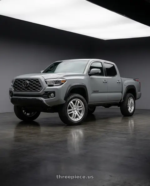 2022 Toyota Tacoma with Work Ls Brightring Suv 6x139.7 20x8.5+30 O Disk Calm Silver wheels