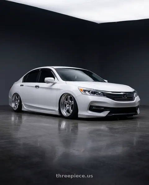 2016 Honda Accord with Work Meister S1 3P 4x100 17x8.5+29 W Disk Silver wheels