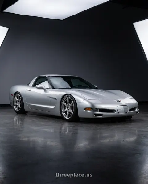 2000 Chevrolet Corvette with Work Emotion T7r 5x120 18x9.5 +38 Gt Silver wheels