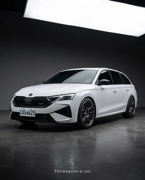 2025 Skoda Octavia rs with Volk Racing G16 M-SPEC 5x114.3 19x10.5 +35 SHINING BLACK METAL wheels