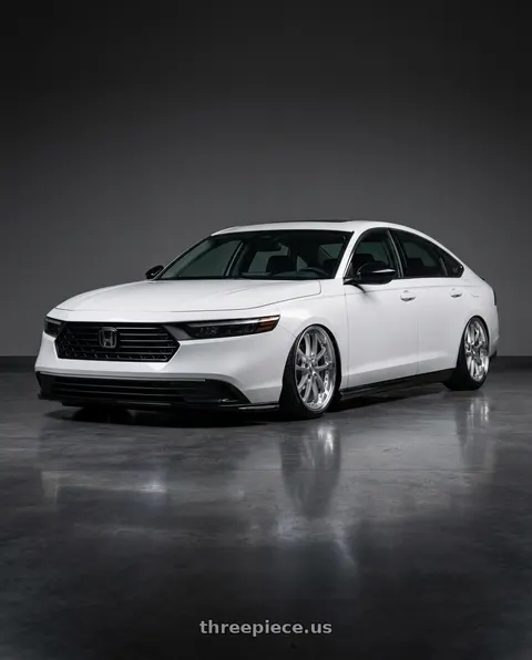 2026 Honda Accord with Vors AR5 5x114.3 17x8 +35 Silver Machine Face Lip Chrome Rivet wheels