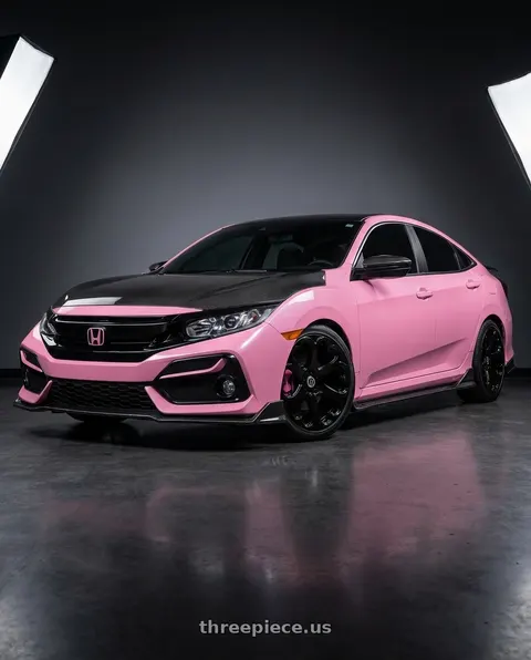 2021 Honda Civic with Heritage Wheel Kokoro MonoC 5x114.3 17x8.5+35 Black wheels