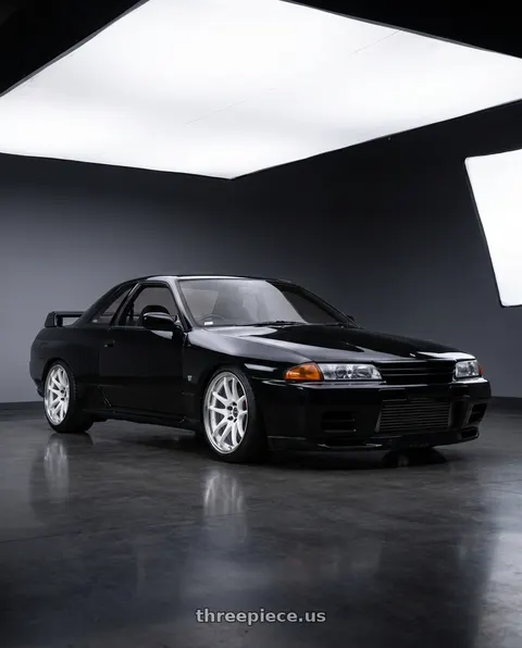 1990 Nissan Skyline with Work Cr 2P 4x100 17x10.5 +38 Gloss White wheels