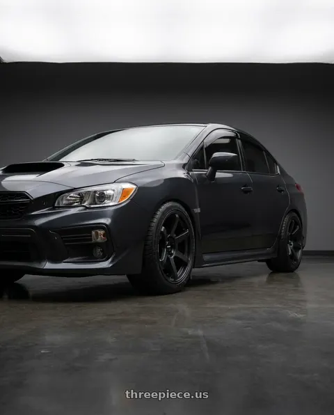2020 Subaru WRX with Motegi BATTLE VI 5x114.3 18x9.5 +40 Matte Blackbird Metallic wheels