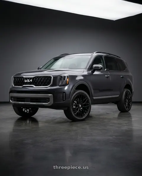 2025 Kia Telluride with TOUREN TR76 3276 5x120 20x8.5 +35 GLOSS BLACK wheels