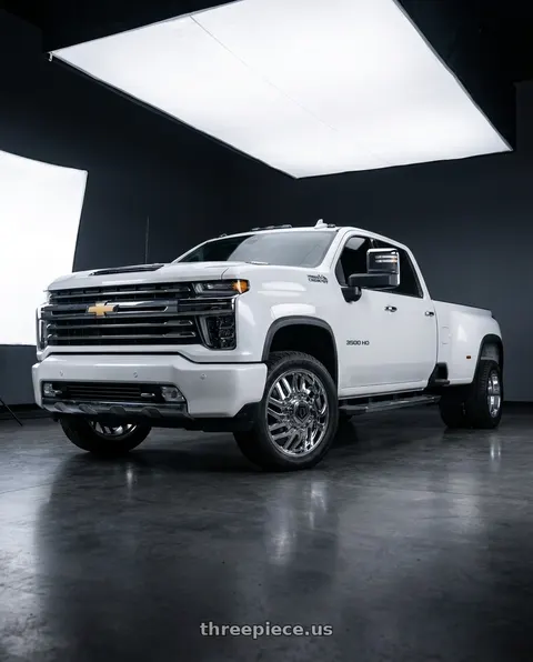 2021 Chevrolet Silverado 3500 HD with TIS 544C Dually 8X210 17x6.5 +129 Chrome wheels