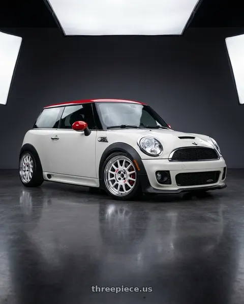 2013 mini cooper JCW with Work Emotion Rs11 2p 4x100 17x7 45 white wheels