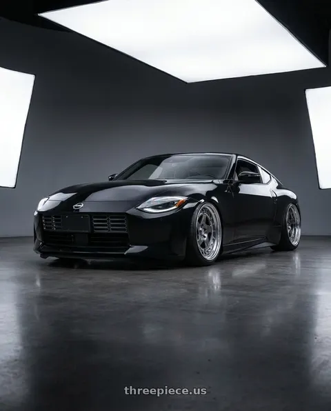 2025 Nissan Z with FORMULA AERO SPOKE 5x114.3 19X10.5+18 SL Disk Titan Silver wheels