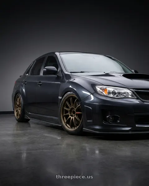 2011 Subaru WRX with Work Zr10 2P 5x114.3 18x8.5 +45 Matte Bronze wheels